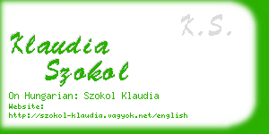 klaudia szokol business card